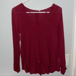 Lush Cross Front Flowy Blouse